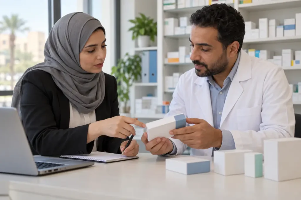 صورة توضيحية لمراجعة مستندات الوصفة الطبية؛ مولدة بالذكاء الاصطناعي